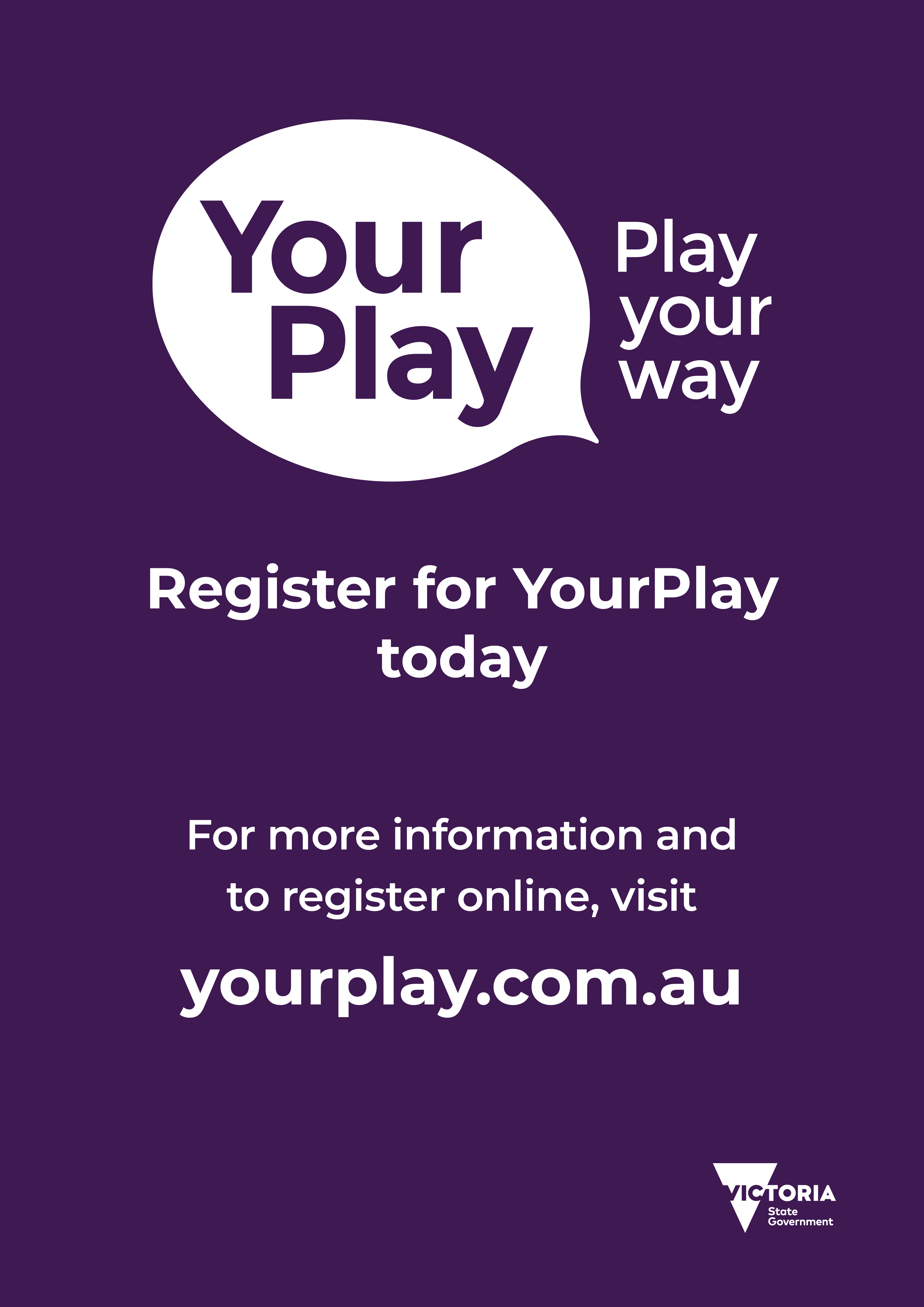 Purple YourPlay Poster - register for Yourplay today